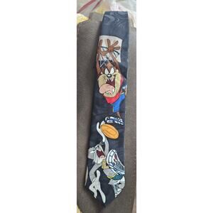 Looney Tunes Men’s Tie Bugs Bunny Tazmanian Devil Basketball Vintage